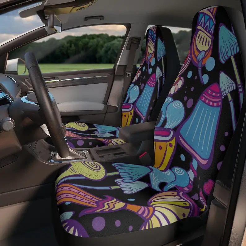 

Trippy Mushroom Car Seat Covers, Car Seat Covers For Vehicle ,Groovy Seat Covers , Rave Boho Car Seat Covers