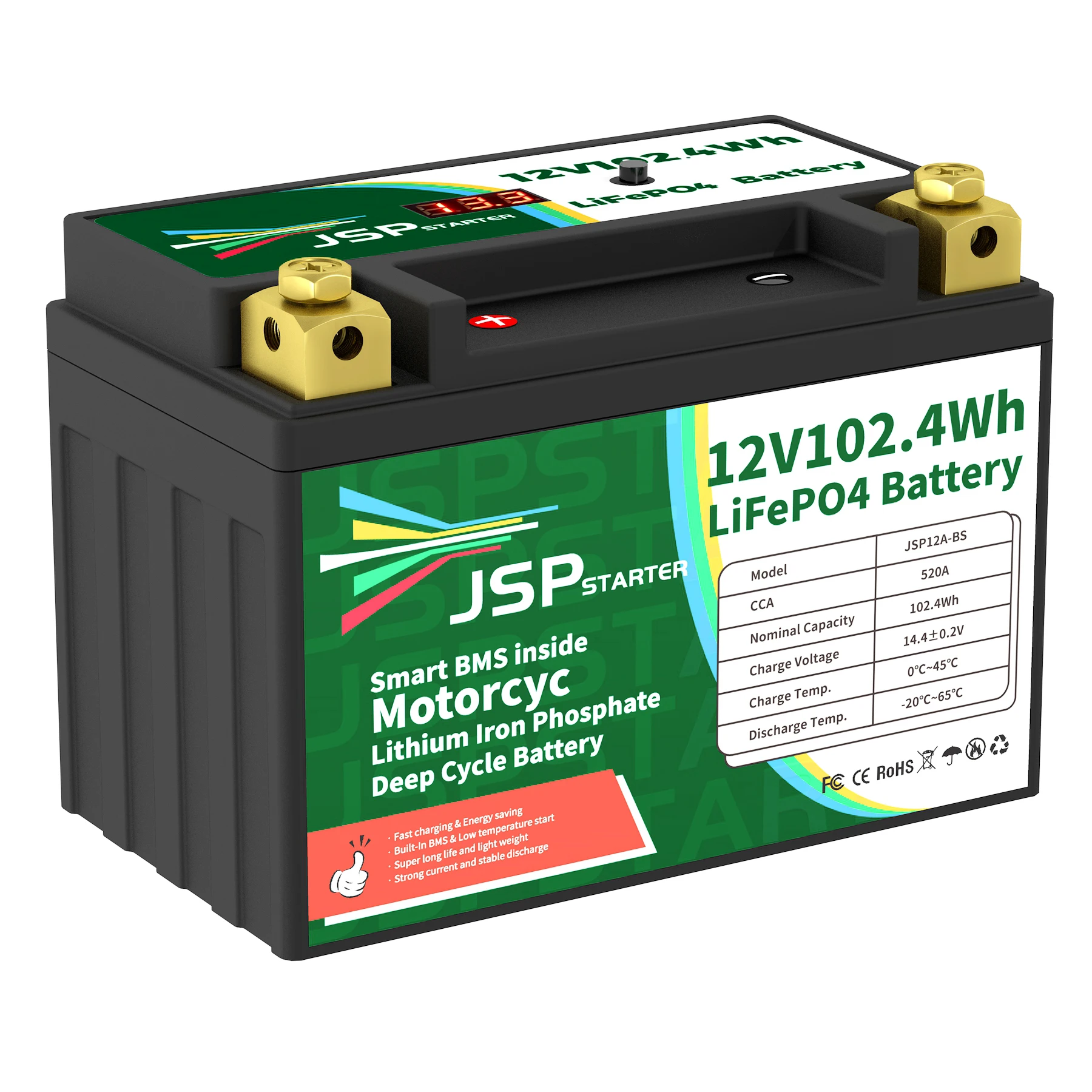 Фосфатный литий-железо-фосфатный Аккумулятор для мотоцикла