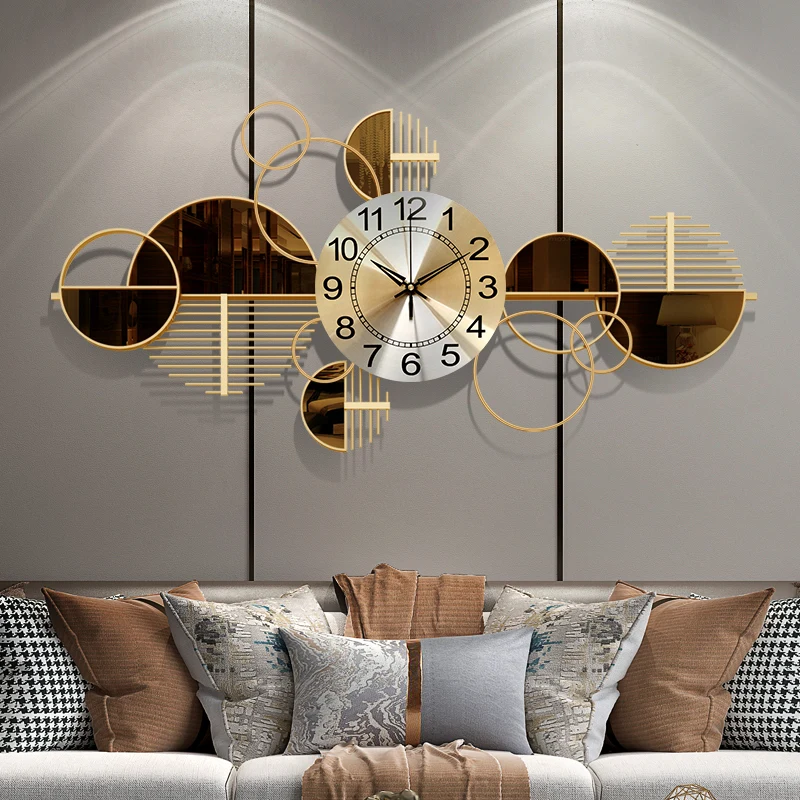 

Light Luxury Clock Wall Clock Living Room Home Fashion Atmosphere Pocket Watch Modern Hallway Bedroom Decoration Noiseless