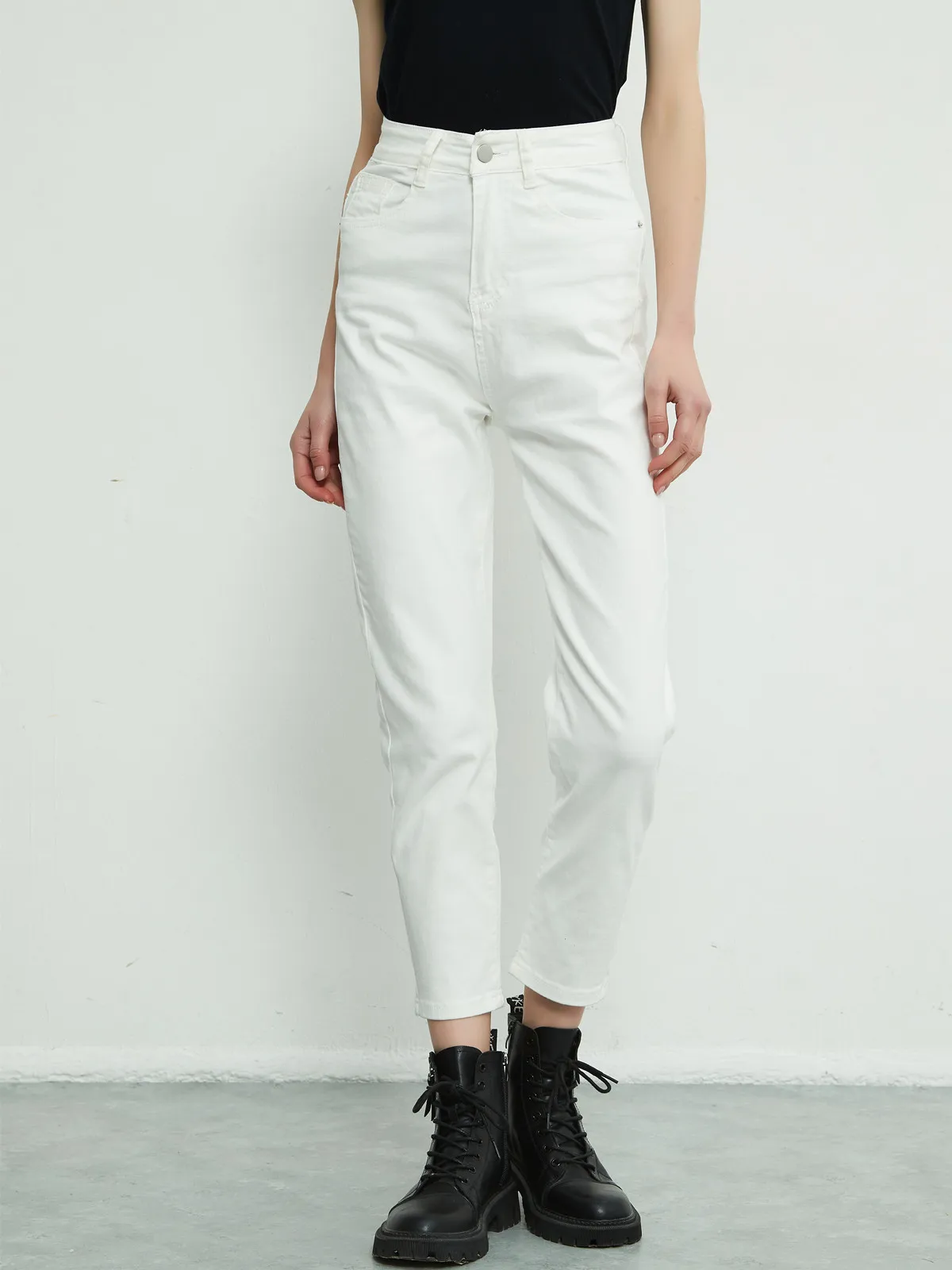 Джинсы-бойфренды женские с завышенной талией и мешковатыми шаровары - купить по