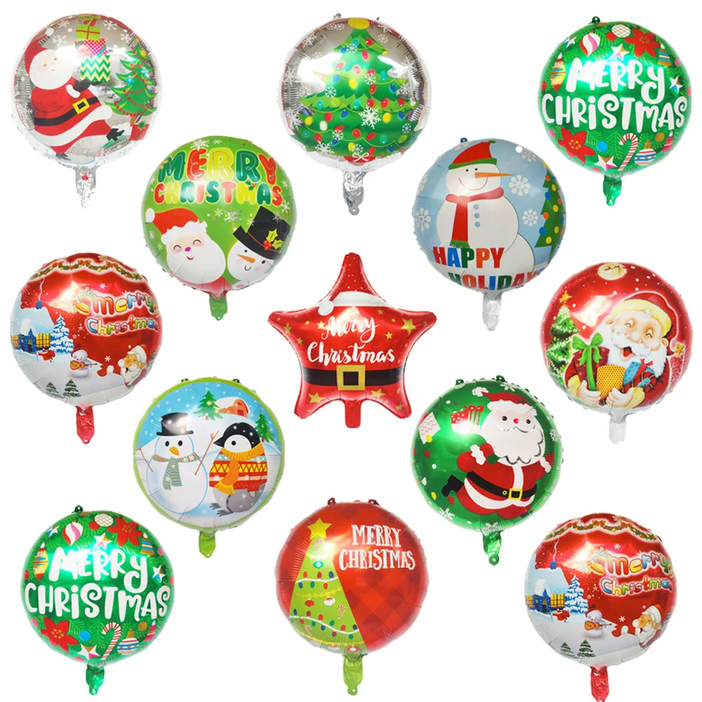 

5pcs 18Inch Merry Christmas Foil Helium Balloons Santa Snowman Penguin Candy Theme Party Decoration Air Globos Kids Toy Supplie