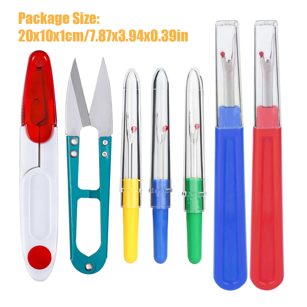 

7PCS Sewing Seam Ripper Kit Seam Ripper Thread Cutter Scissors Set With Protective Covers Sewing Thread Removal Tool
