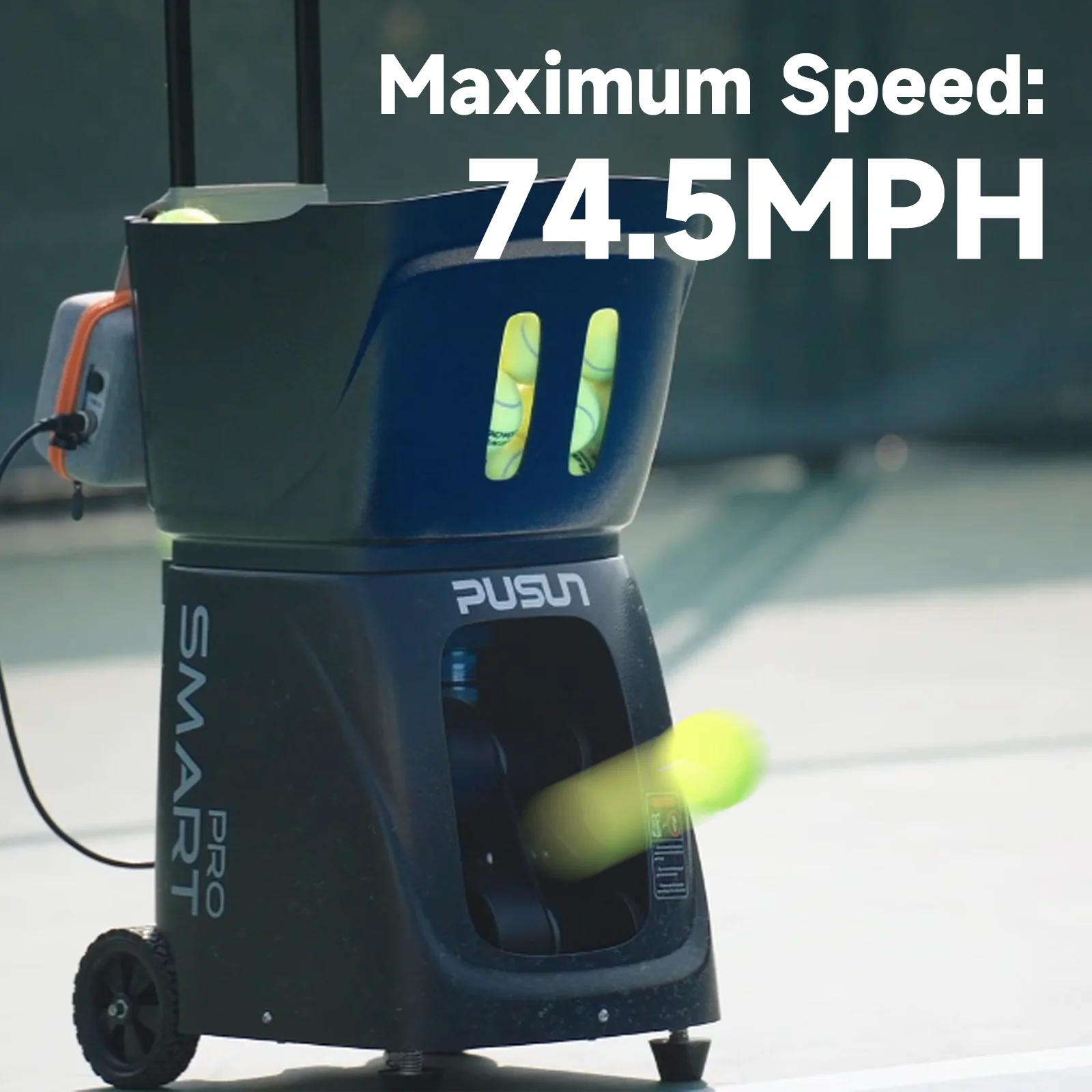 Фото PUSUN PT-Smart Pro Padel Tennis Ball Machine для профессиональных дрелей, большая емкость, i Watch&App&дистанционная регулировка скорости/Freq/Angle №1