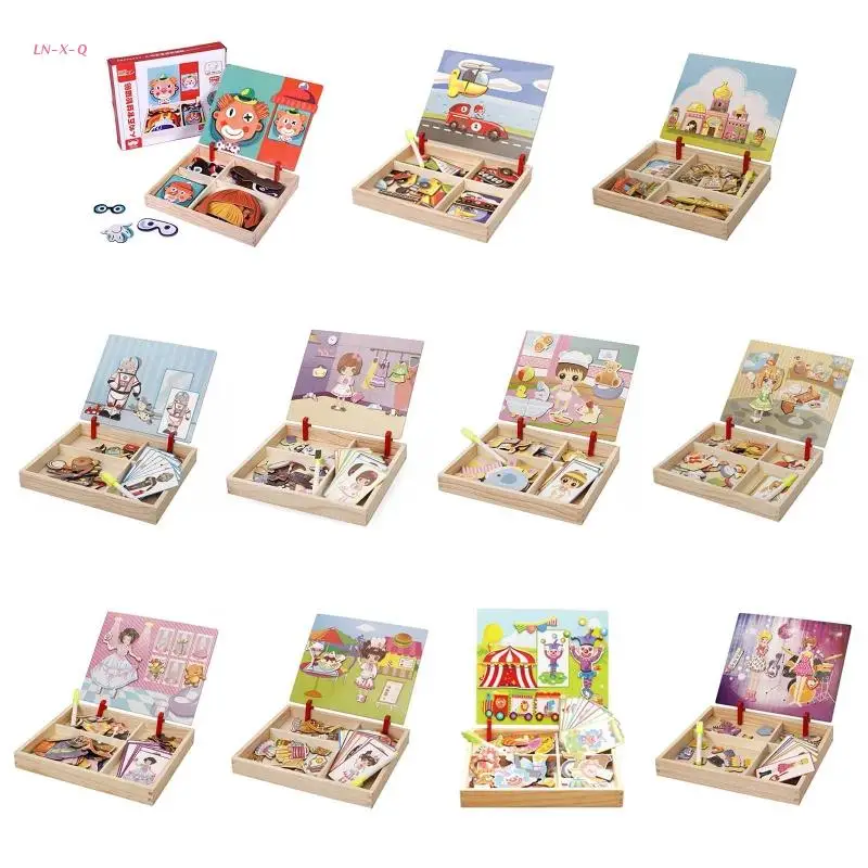 

Children's Brain Game Interest Magnetic Jigsaw Educational Toy Matching Shape Portable Montessori Toys for Party Favor
