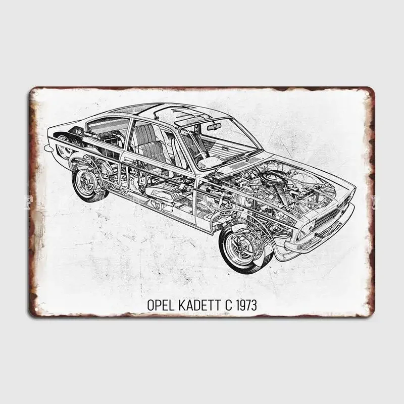Opel Kadett C 1973 металлический знак Клубная пещера паб Забавный Настенный декор