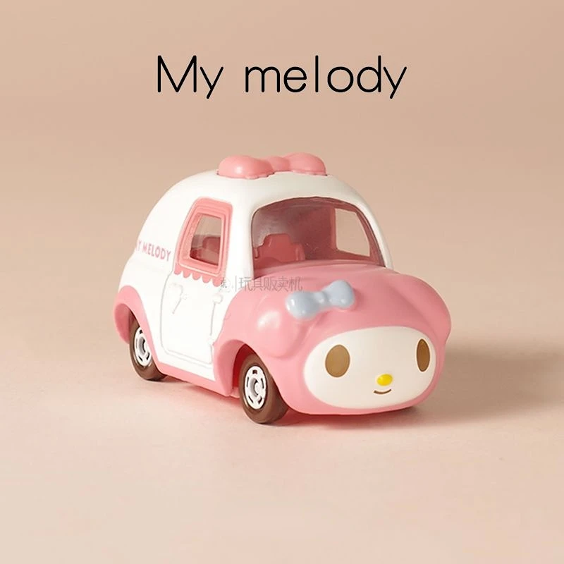 

My Melody Rabbit Kawai Alloy Car TAKARA TOMY Action Figure Simulation Cars Metal Model Collection Miniaturas De Carros Gifts Toy