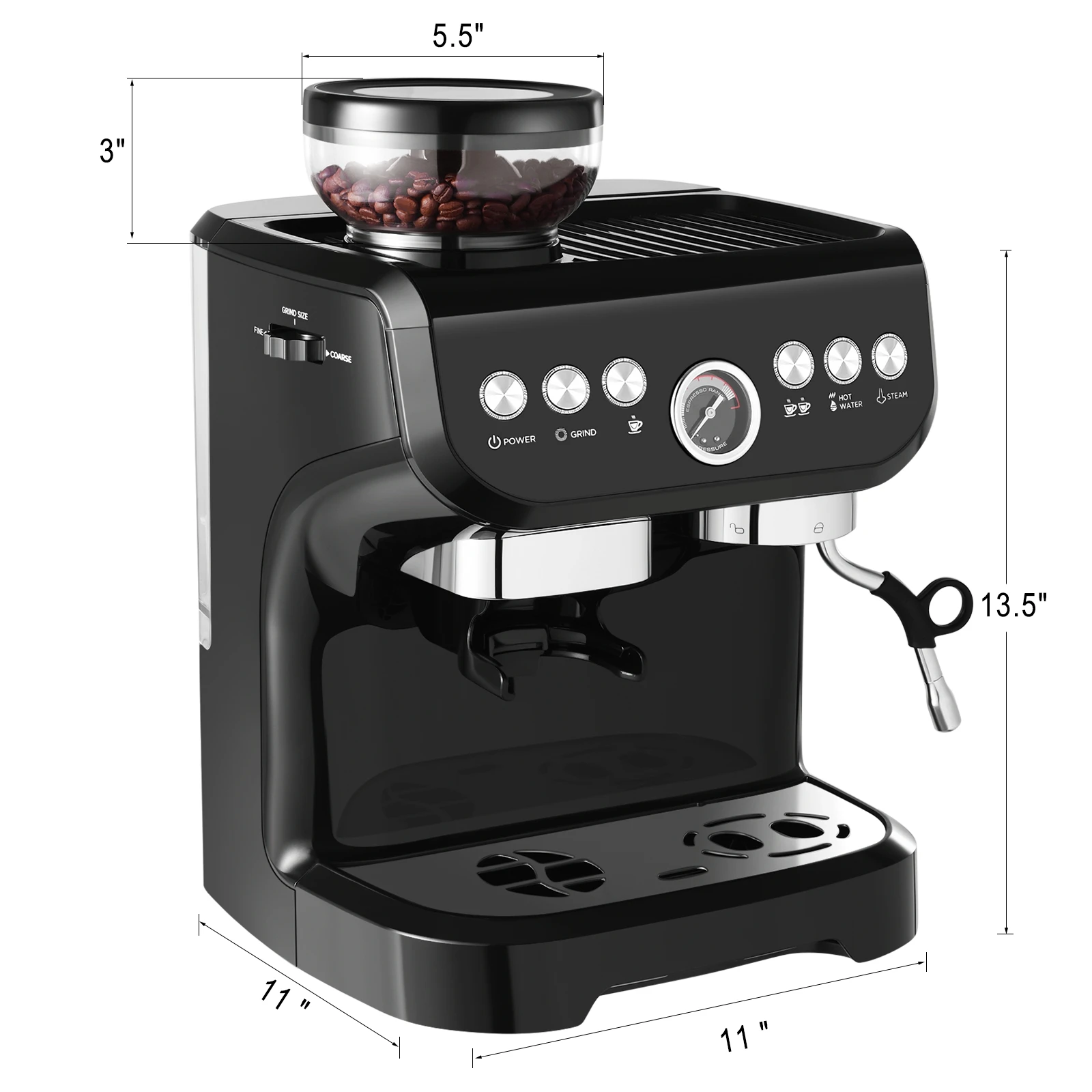 

Grinder Coffee Machine With Milk Frother Maquina de cafe expreso Espresso Professional Automatic Expresso Coffee Machine Maker