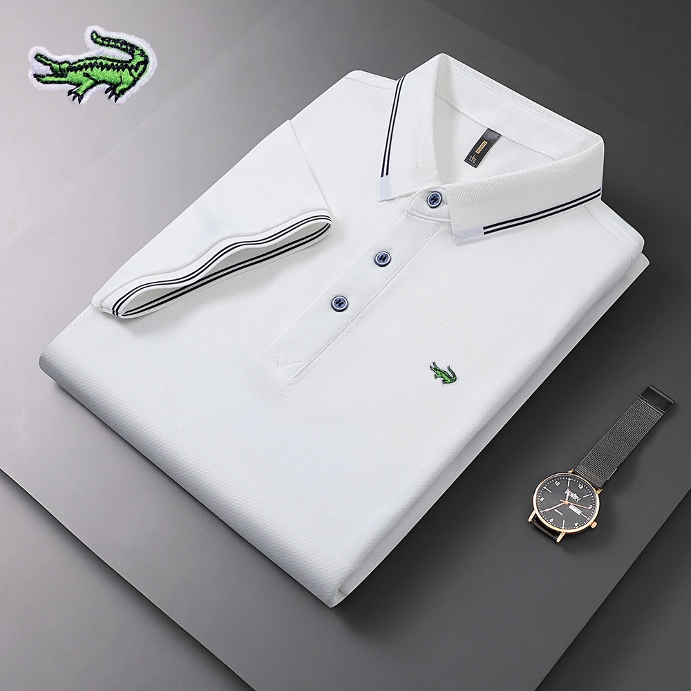 

CARTELO Summer New Men's Lapel Polo Shirt Cotton Embroidered Short Sleeve Casual Business Fashion Slim Fit Polo Shirt for Men