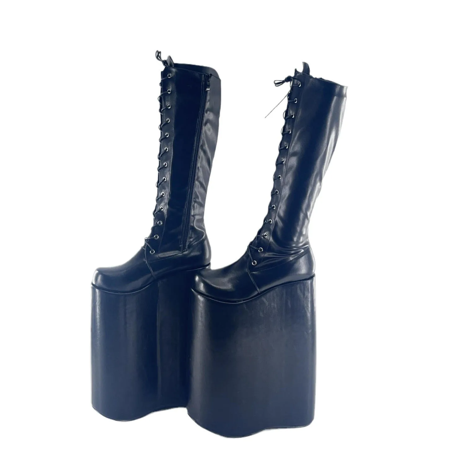 Ботинки женские на очень высоком каблуке и платформе размер 33 - 43 цвет черный