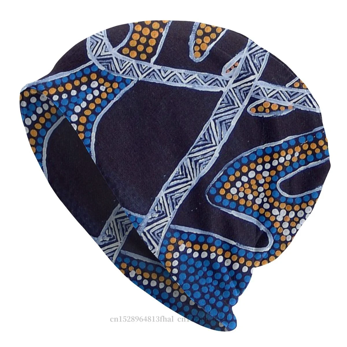 

Australian Aboriginal Art Fashion Beanie Hats Blue Beauty Thin Hat Bonnet Hipster Skullies Beanies Caps Men Women's Earmuffs