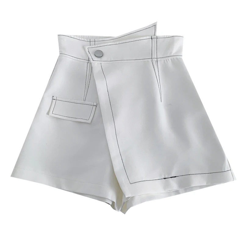 Irregular Design Sense High Slimming Pantskirt Wide Leg Pants Casual Shorts Women's Trendy 2023 Summer New Short Pants