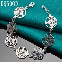 925 sterling silver tree of life chain bracelet for women men party engagement wedding fashion jewelry