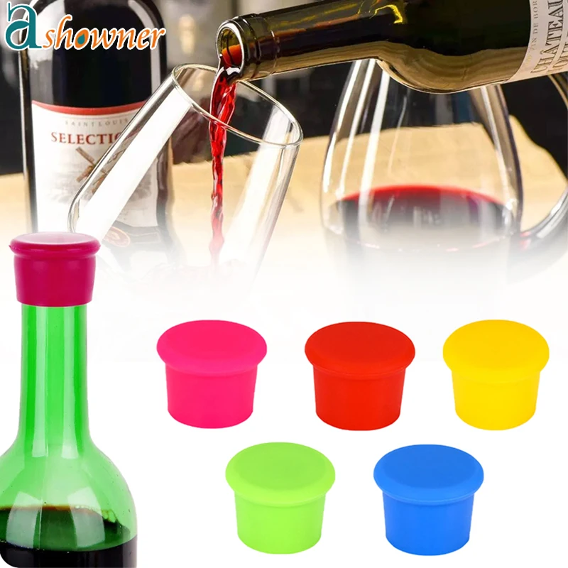 

Silicone Wine Bottle Sealed Caps Beer Cover Bar Champagne Closures Saver Dusty Stopper For Bottle Kitchen Wine Accessories Tools