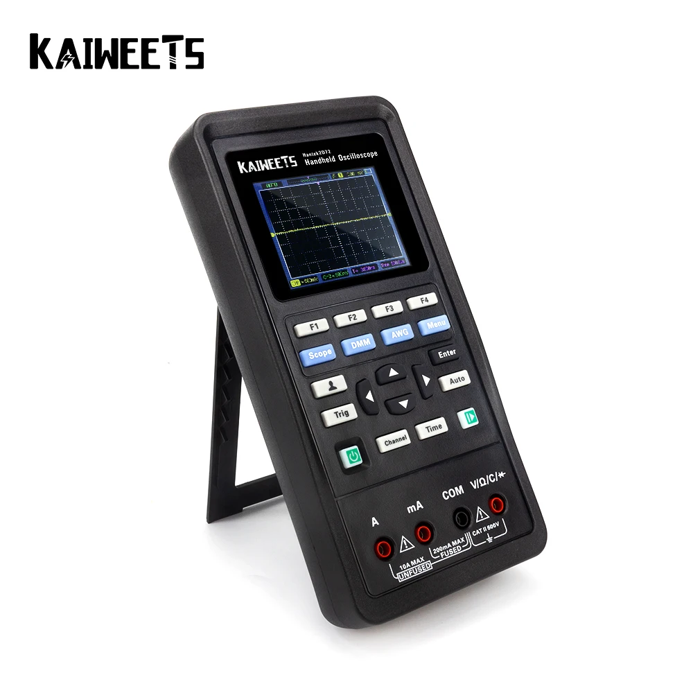 

Kaiweets 2D72 Handheld Digital Storage Oscilloscope 4-60V Voltage Current, 70MHz-40MH Measurement Range Multimeter
