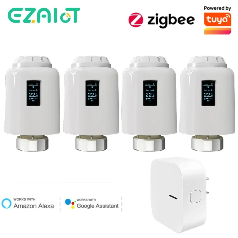 

Умный термостат NEW2023 TRV ZigBee, программируемый клапан радиатора, контроль температуры, домашний обогреватель, голосовое управление Alexa