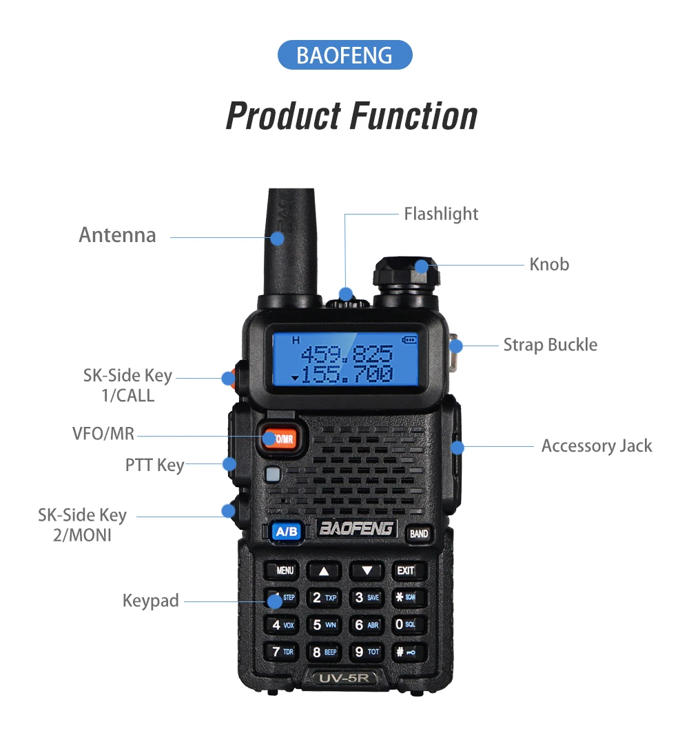 4PCS Baofeng UV-5R Portable Walkie Talkie Pofung UV-5R 5W/8W VHF/UHF Ham Radio Dual Band Two Way Radio UV-5r CB Radio FM Radio
