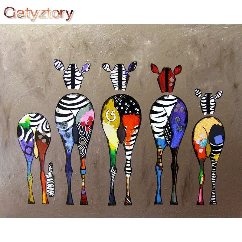 

GATYZTORY Painting By Numbers Kits Five Deer Diy Oil Paints Gift For Adults Unique Birthday Gift Bedroom Drawing Pictures