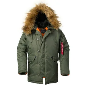 2020 Winter N3B Puffer Jacket Men Long Canada Coat Military Fur Hood Warm Trench Camouflage Tactical in India