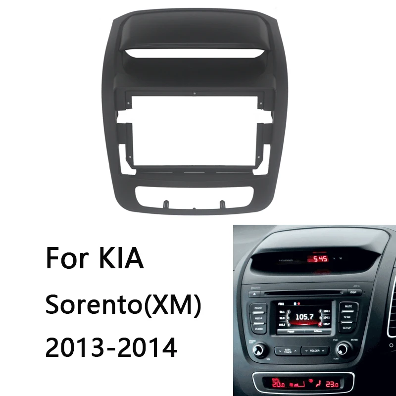 

9 Inch Car Fascia For Kia Sorento 2012 2013 2014 2015 Video Panel Player Audio Dash 2 Din Frame Dashboard Mount Kit