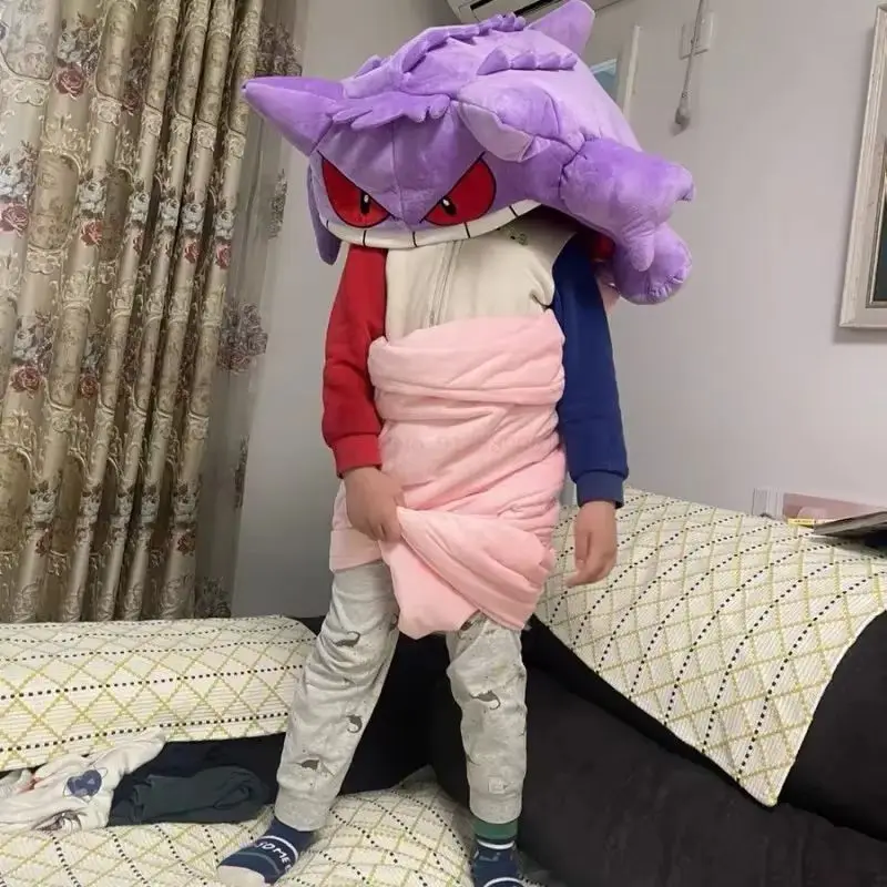 Новинка, хит продаж, 130 см, Pokemon Gengar, большой язык, плюшевая аниме, периферийные устройства, большой размер, подушка для сна Gengar, двойное одеяло для сна, мягкая игрушка (art.: 3920cae653a63) - 3920cae653a63