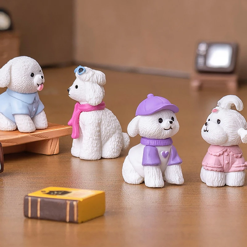 6 шт. настольные аксессуары фигурки миниатюры милая имитация собаки померанского