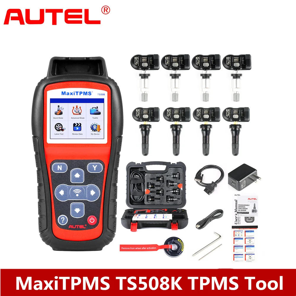 Система контроля давления в шинах Autel MaxiTPMS TS508K, прибор для сброса давления в шинах с 8 датчиками