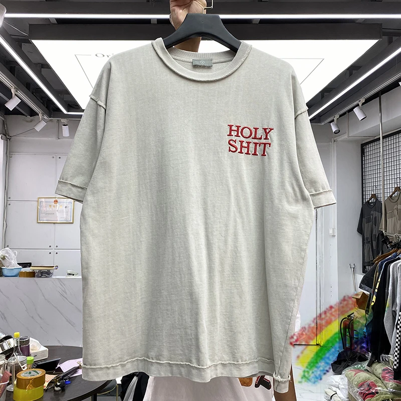 

Тяжелая ткань, винтажная простая футболка с вышивкой, буквы, для мужчин и женщин, лучшее качество, футболки с коротким рукавом, топы, футболк...