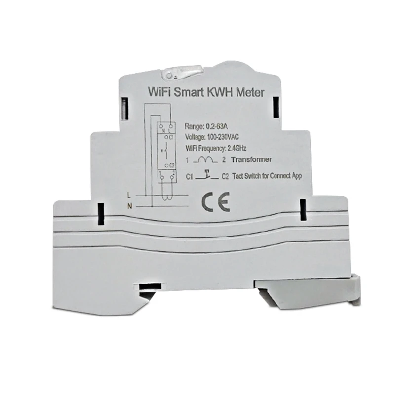 

New Tuya Single Phase Wifi Intelligen Energy Meter 100A Din Rail Precisely Measuring Voltmeter Ammeter Power ATMS1603