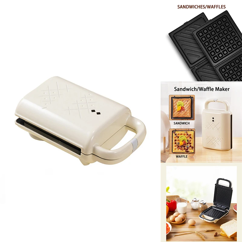 

Mini Sandwich Maker Electric Non-Stick Waffle Maker Morning Breakfast For Home With Non Stick Pan Kitchen