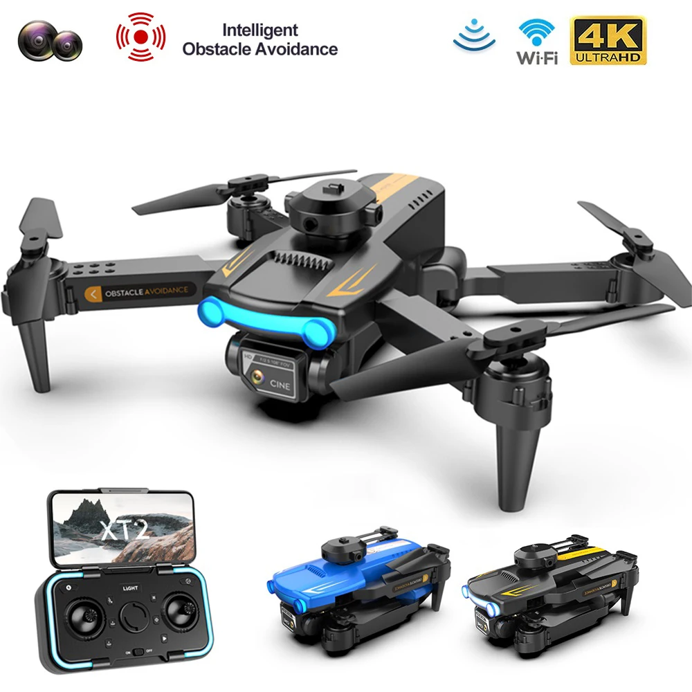 

Новинка 2023, мини-Дрон XT2 4K с двойной камерой, четырехсторонний препятствия, оптический поток, позиционирование, складной Квадрокоптер, игруш...