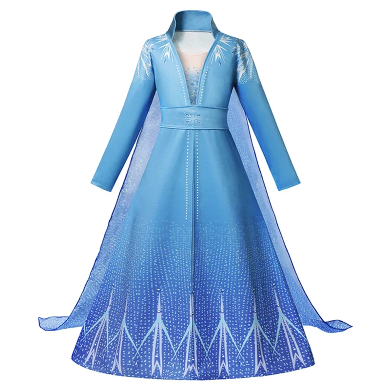 Disney Frozen 2 Princess Dress For Girls Snow Queen Elsa Anna Halloween Cosplay Costume Carnival Birthday Party Kids Clothes Set