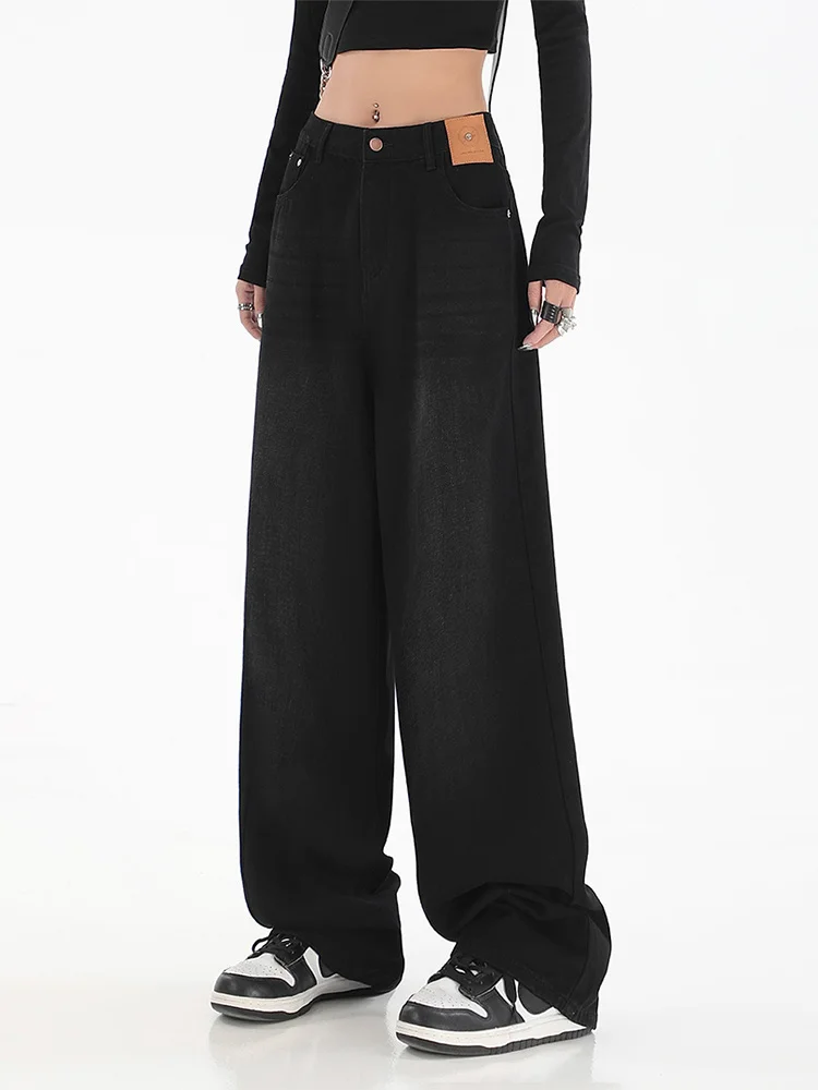 

Harajuku Y2k Women Basic Solid Color Baggy Jeans High Waist Denim Wide Leg Pants Long Trousers Classical Streetwear Vintage Tide