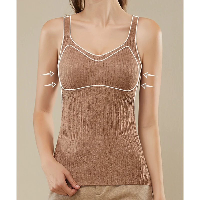 

Women Padded Thermal Clothes Winter Warm Underwear Seamless Invisible Tops