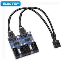 electop usb 9pin expansion card male 1 to 2 4 female extension cable adapter circuit board 2 0 hub hub for desktop motherboard
