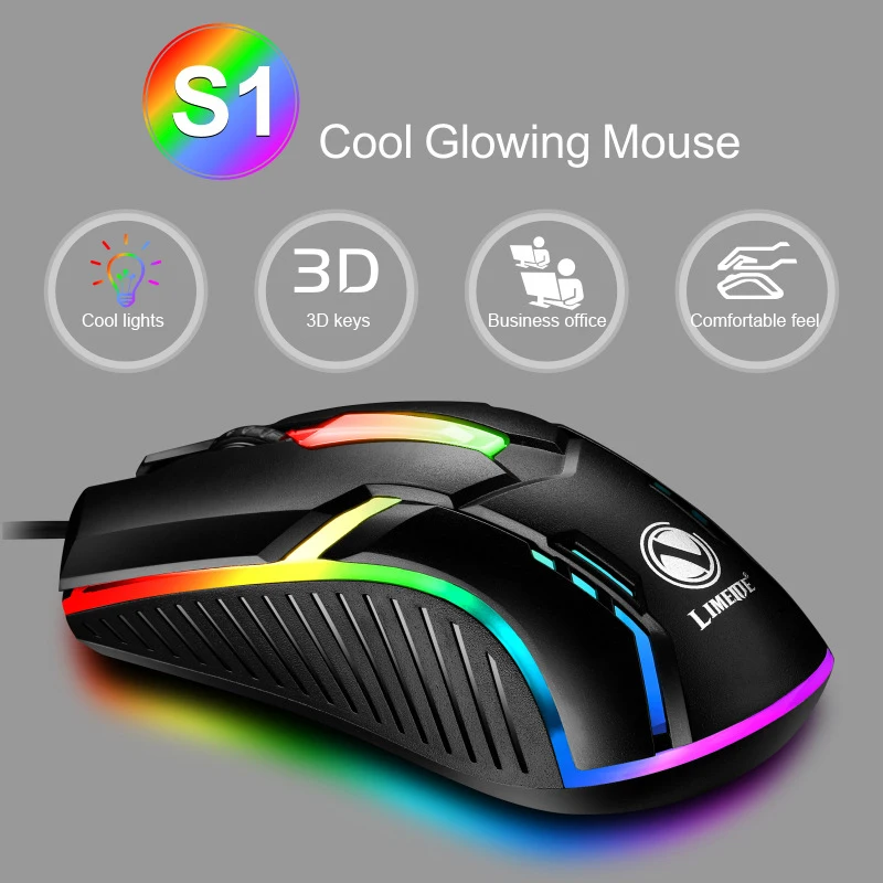 

2023 New S1 E-sports Luminous Wired Backlight Led Usb Mouse Competitive 3d Game Mouse Notebook Office Luminous 3 Keys Mouse