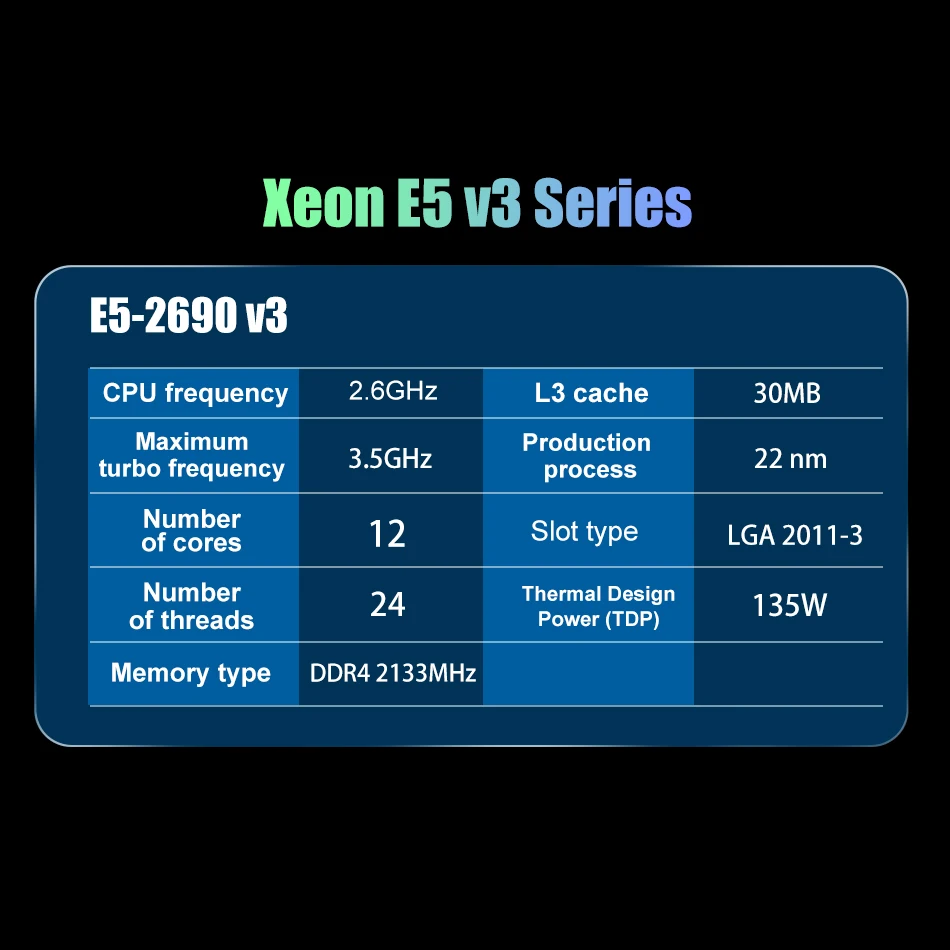 Used Original Intel E5 2690 V3 Processor SR1XN 2.6Ghz 12 Core Socket LGA 2011-3 E5-2690V3 Xeon V3 CPU Support X99 Motherboard images - 6