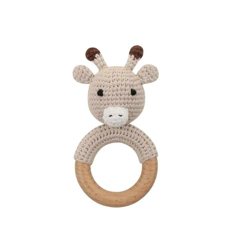 

Baby Wooded Cotton Pacifier Chain Crochet Deer Animal Teething Toy for Newborn