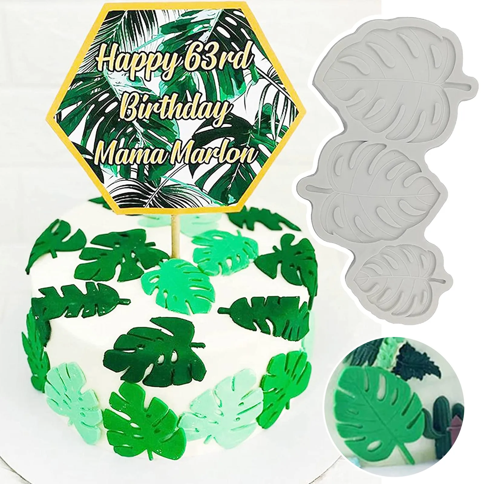 

Silicone Leaf Fondant Mold Tropical Leaf Cake Decoration Mold Chocolate Chip Cookie Pastry Cake Cup Cake Candy Decoration