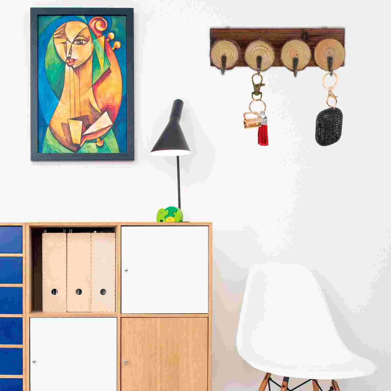 

1pc Decorative Wall Hanger Wall-mounted Multifunctional Coat Hanger Row Hook Key Storage Holder