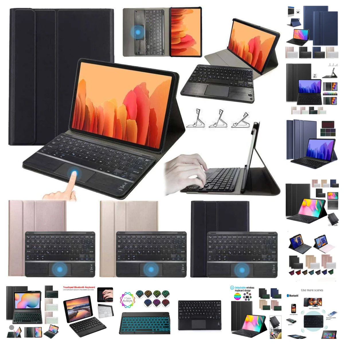 

Bluetooth Keyboard Case for Samsung Galaxy Tab A A6 10.1 2016 SM-T580 SM-T585 T580 T585 Tablet Cover Light Backlit Keyboard
