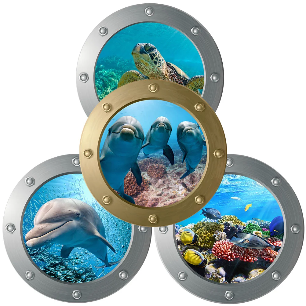 

Wall Sticker Ocean Sea Room Stickers Cartoon Kids Decal 3D Pvc Animals Life Paperchildren Kindergarten Marine Decorative Decals