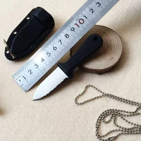 necklace knife tactical fixed hunting knives blade stainless steel 58hrc outdoor survival small straight knife edc tool