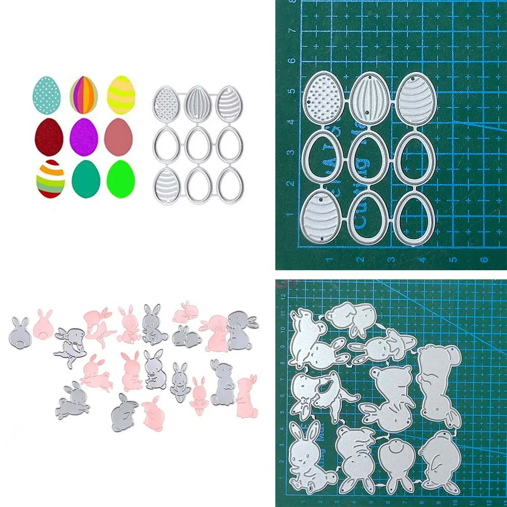 

metal cutting dies cut die mold New Easter rabbit eggs Scrapbook paper craft knife mould blade punch stencils dies Stencils