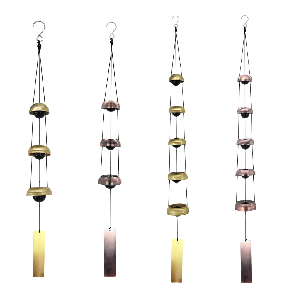 

Hanging Decoration - Elegant Wind Chimes Exquisite For Room Decoration Wide Hanging Decorations Materials 3 Bell Green Gold