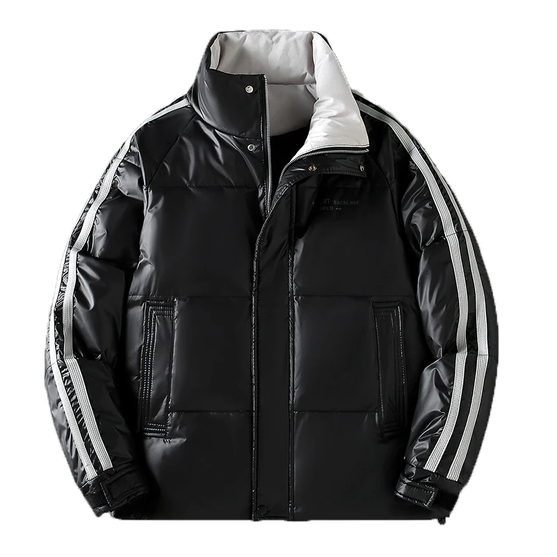 

2022 Winter New Men Down Jacket Waterproof Windproof Thickening Warm Men Solid Color Parka Stand Collar Casual Men Jacket
