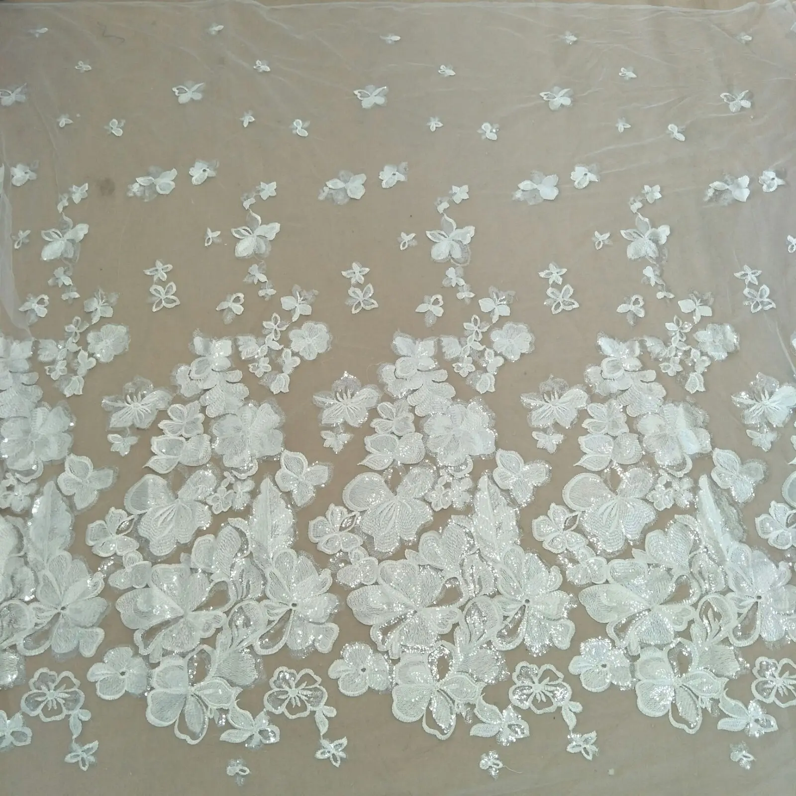 Свадебное платье для невесты кружевная ткань с блестками шириной 130 см продажа по