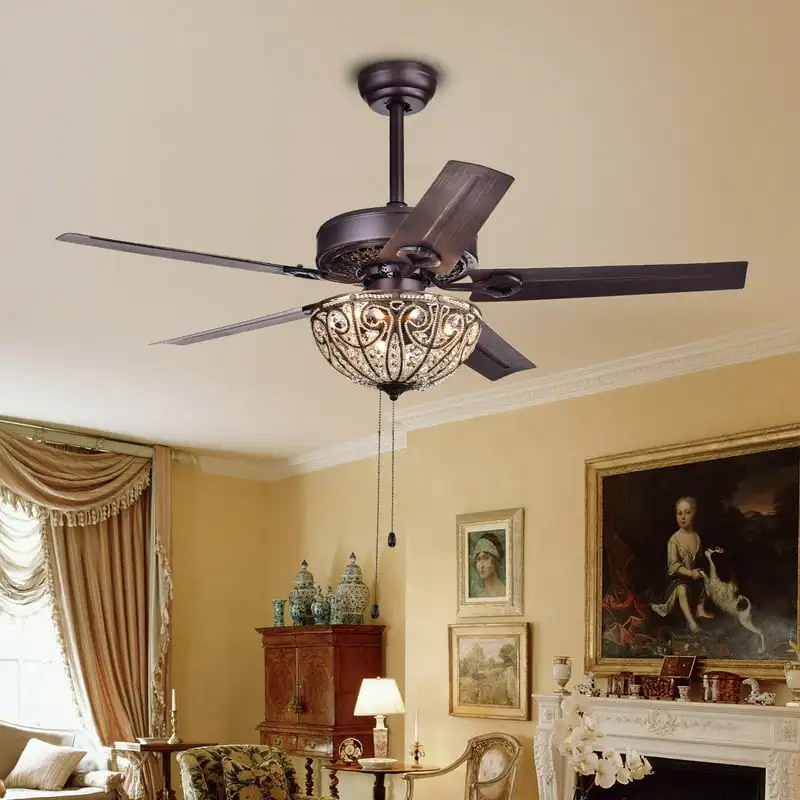 

5-, 48-inch Crystal Ceiling Fan (Optional Remote)