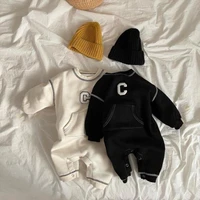 spring baby new romper fashion letter embroidery newborn long sleeve jumpsuit cute infant boy clothes casual baby girl romper