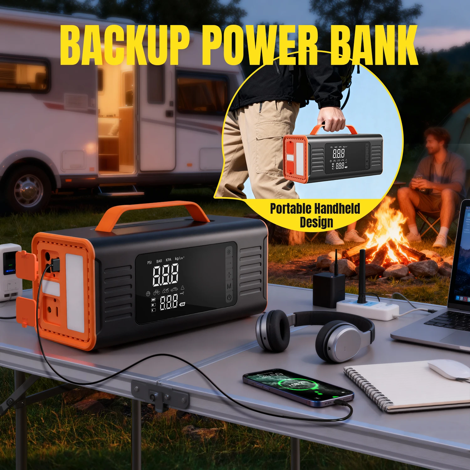Фото Автомобильный пусковой механизм Jump Starter Battery Power Bank 6 в 1 Портативный Аварийный пусковой механизм Booster 12 В Автоматическое пусковое устройство для запуска бензинового автомобиля №5