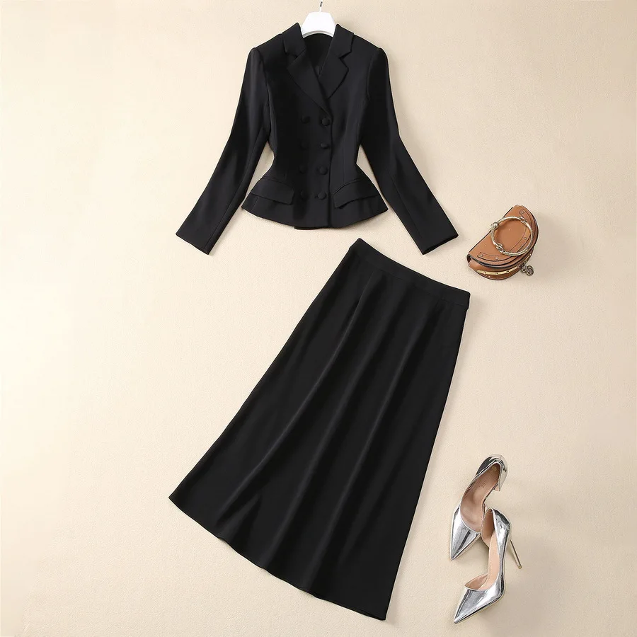 Женский костюм 2024 новый зимний с длинными рукавами и воротником из Европы США